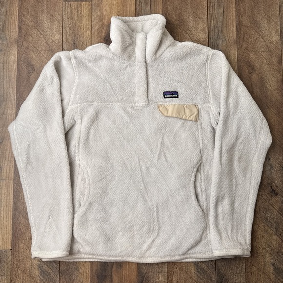 Patagonia Re-Tool Snap-T Fleece Pullover Sweater Women's Medium White 6908 - Picture 1 of 9